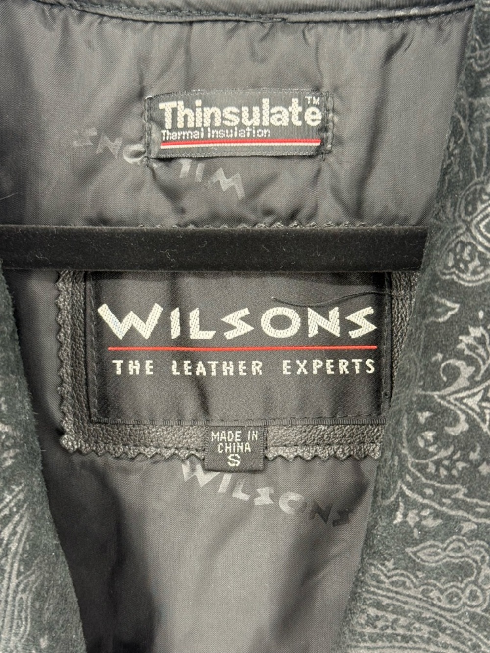 Wilsons Leather Jacket Suede Paisley Zip Liner Coat‎ Goth Steam Punk Industrial - Picture 2 of 15